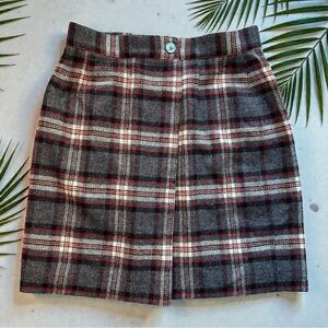 Vintage Susan Bristol 100% Wool Plaid Mini Skirt – Size 12 (Made in USA)